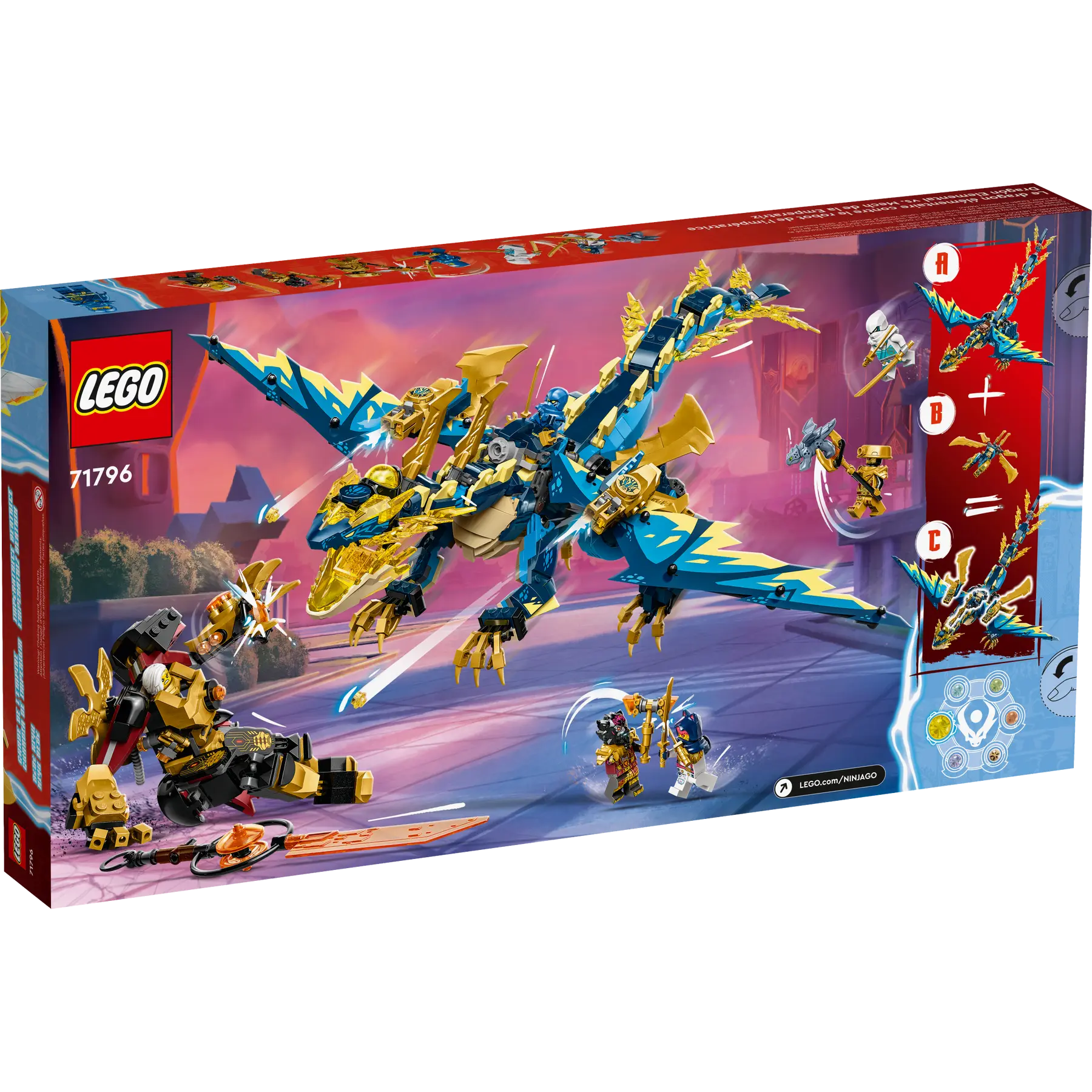 LEGO NINJAGO Elemental Dragon vs. The Empress Mech, Large Building Toy Set with Dragon Toy, Action Figure, Ninja Flyer and 6 Minifigures, Dragons Rising Series Gift for Kids, Boys, Girls 71796 - 7